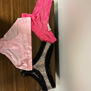 3 pairs XL new with tags Victoria Secret panites Pink leopard hiphugger cheeky